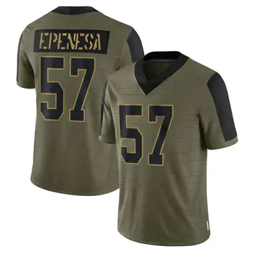 Nike AJ Epenesa Men's Limited Buffalo Bills Olive 2021 Salute To Service Jersey