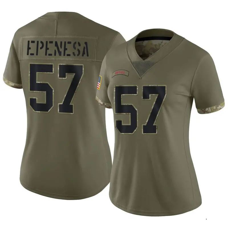 Nike AJ Epenesa Women's Limited Buffalo Bills Olive 2022 Salute To Service Jersey