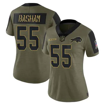 Nike Boogie Basham Women's Limited Buffalo Bills Olive 2021 Salute To Service Jersey