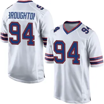 Nike Cortez Broughton Men's Game Buffalo Bills White Jersey