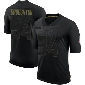 Nike Cortez Broughton Men's Limited Buffalo Bills Black 2020 Salute To Service Jersey