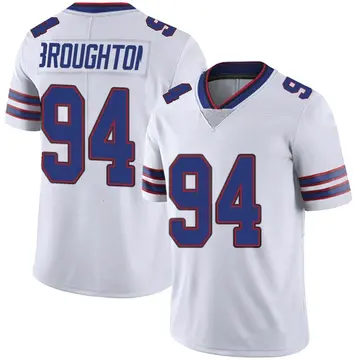 Nike Cortez Broughton Youth Limited Buffalo Bills White Color Rush Vapor Untouchable Jersey