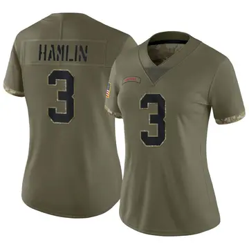 Nike Damar Hamlin Women's Limited Buffalo Bills Olive 2022 Salute To Service Jersey