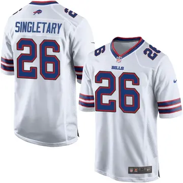 Nike Devin Singletary Men's Game Buffalo Bills White Jersey