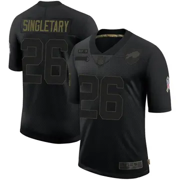 Nike Devin Singletary Men's Limited Buffalo Bills Black 2020 Salute To Service Jersey