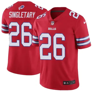 Nike Devin Singletary Youth Limited Buffalo Bills Red Color Rush Vapor Untouchable Jersey
