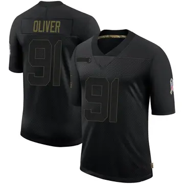 Nike Ed Oliver Men's Limited Buffalo Bills Black 2020 Salute To Service Jersey