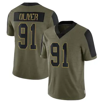 Nike Ed Oliver Men's Limited Buffalo Bills Olive 2021 Salute To Service Jersey