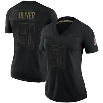Nike Ed Oliver Women's Limited Buffalo Bills Black 2020 Salute To Service Jersey