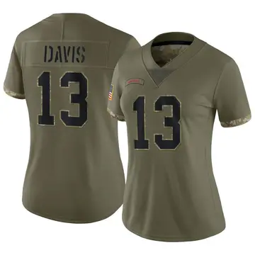 Nike Gabe Davis Women's Limited Buffalo Bills Olive 2022 Salute To Service Jersey