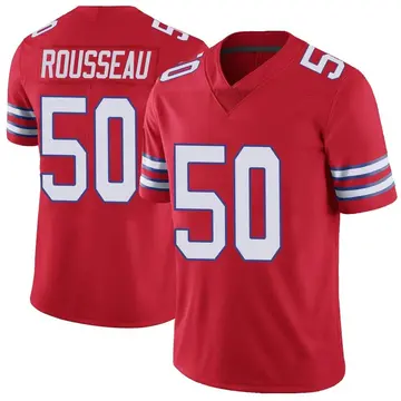 Nike Greg Rousseau Men's Limited Buffalo Bills Red Color Rush Vapor Untouchable Jersey