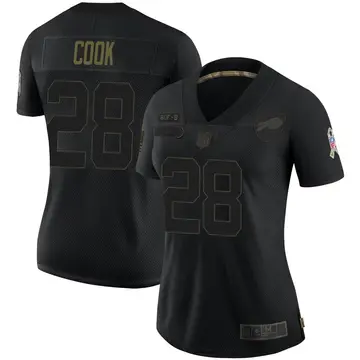 Nike James Cook Women's Limited Buffalo Bills Black 2020 Salute To Service Jersey