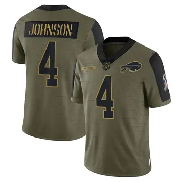 Nike Jaquan Johnson Men's Limited Buffalo Bills Olive 2021 Salute To Service Jersey