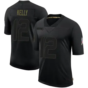 Nike Jim Kelly Men's Limited Buffalo Bills Black 2020 Salute To Service Jersey
