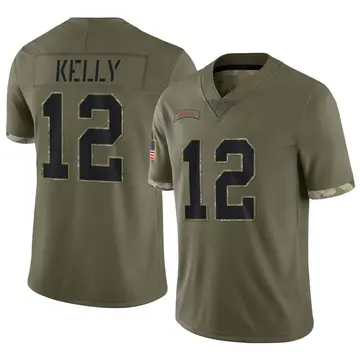 Nike Jim Kelly Men's Limited Buffalo Bills Olive 2022 Salute To Service Jersey