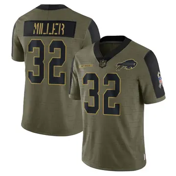 Nike Jordan Miller Men's Limited Buffalo Bills Olive 2021 Salute To Service Jersey