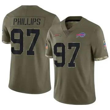 Nike Jordan Phillips Men's Limited Buffalo Bills Olive 2022 Salute To Service Jersey