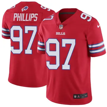 Nike Jordan Phillips Men's Limited Buffalo Bills Red Color Rush Vapor Untouchable Jersey