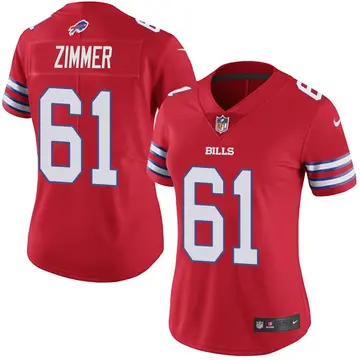 Nike Justin Zimmer Women's Limited Buffalo Bills Red Color Rush Vapor Untouchable Jersey