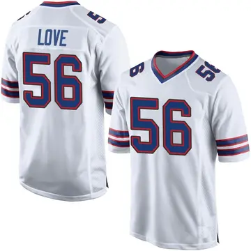 Nike Mike Love Men's Game Buffalo Bills White Jersey