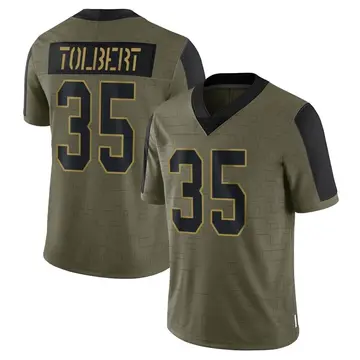 Nike Mike Tolbert Men's Limited Buffalo Bills Olive 2021 Salute To Service Jersey