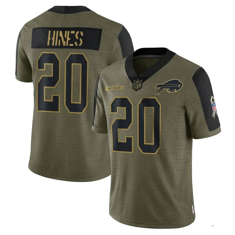 Nike Nyheim Hines Men's Limited Buffalo Bills Olive 2021 Salute To Service Jersey