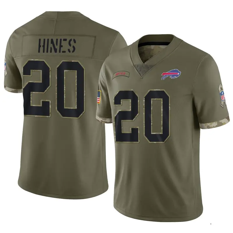 Nike Nyheim Hines Men's Limited Buffalo Bills Olive 2022 Salute To Service Jersey