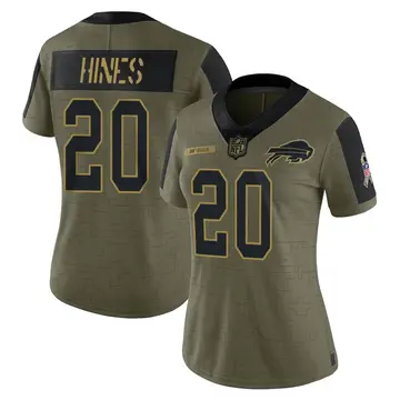 Nike Nyheim Hines Women's Limited Buffalo Bills Olive 2021 Salute To Service Jersey