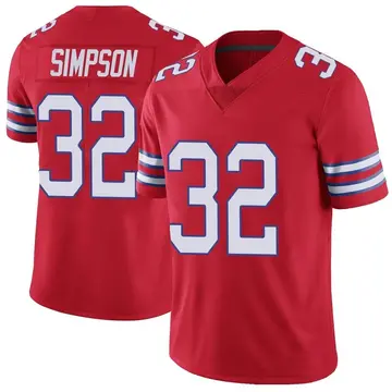Nike O. J. Simpson Men's Limited Buffalo Bills Red Color Rush Vapor Untouchable Jersey