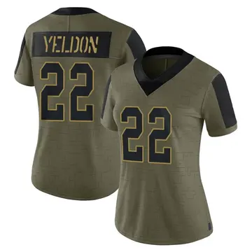 Nike T.J. Yeldon Women's Limited Buffalo Bills Olive 2021 Salute To Service Jersey