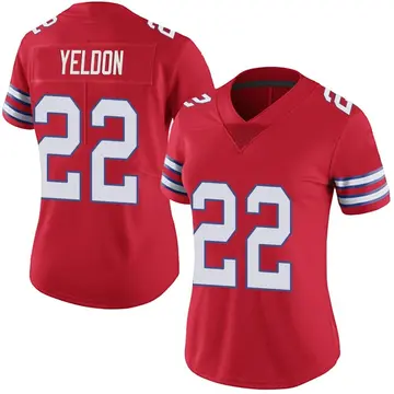 Nike T.J. Yeldon Women's Limited Buffalo Bills Red Color Rush Vapor Untouchable Jersey