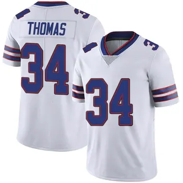 Nike Thurman Thomas Men's Limited Buffalo Bills White Color Rush Vapor Untouchable Jersey