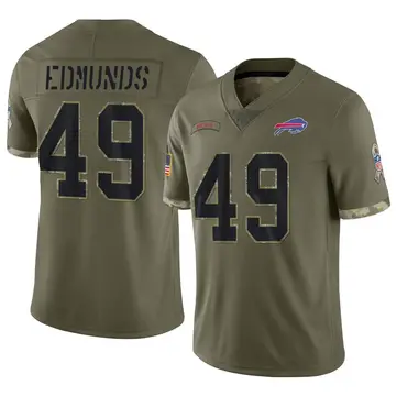 Nike Tremaine Edmunds Men's Limited Buffalo Bills Olive 2022 Salute To Service Jersey
