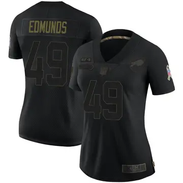 Nike Tremaine Edmunds Women's Limited Buffalo Bills Black 2020 Salute To Service Jersey