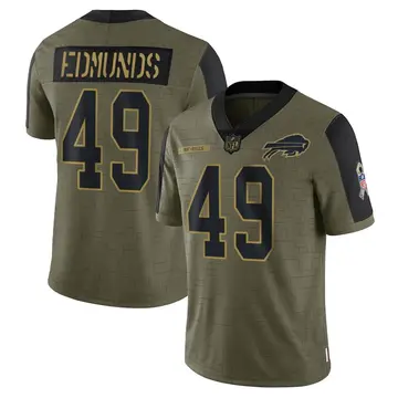 Nike Tremaine Edmunds Youth Limited Buffalo Bills Olive 2021 Salute To Service Jersey
