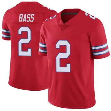 Nike Tyler Bass Youth Limited Buffalo Bills Red Color Rush Vapor Untouchable Jersey