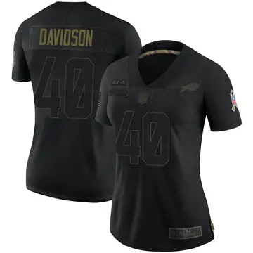 Nike Zach Davidson Women's Limited Buffalo Bills Black 2020 Salute To Service Jersey