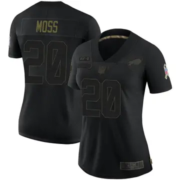 Nike Zack Moss Women's Limited Buffalo Bills Black 2020 Salute To Service Jersey
